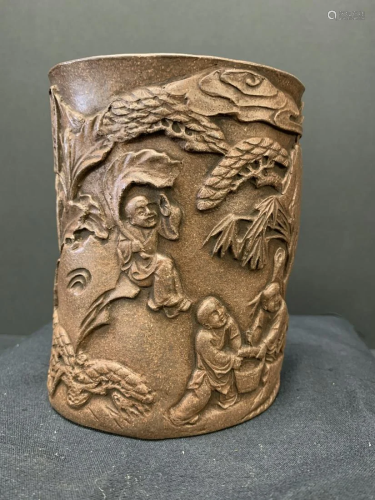 Yi Xin clay brush holder pot
