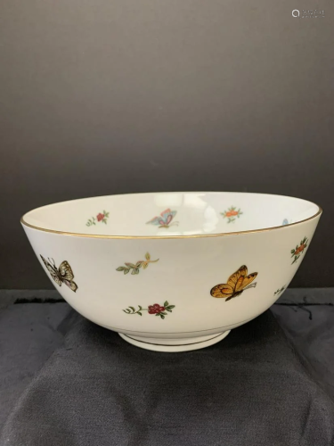 Porcelain bowl with butterfly design