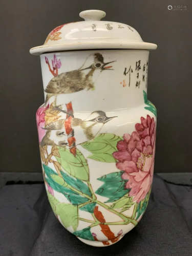 Porcelain jar with cover