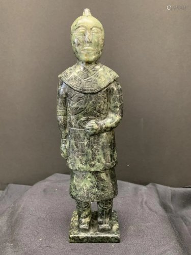 Spinach jade figurine