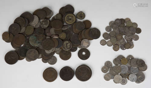 A collection of British and foreign coins, including a Georg...