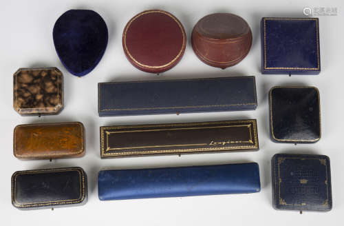 A collection of twelve jewellery and watch boxes and cases, ...