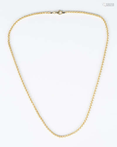 A gold multiple link neckchain, detailed '750', on a gold sp...