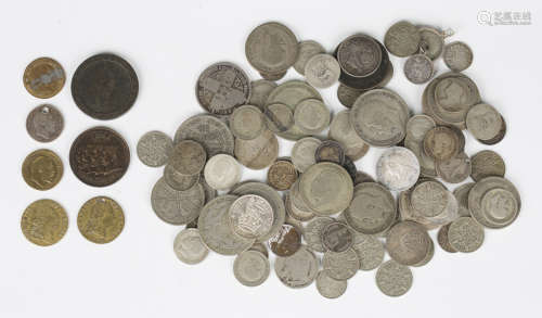 A group of British pre-decimal coins, including pre-1947 and...