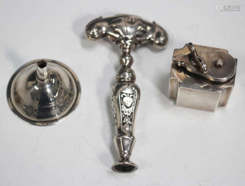 A George III silver diminutive spirit funnel, Birmingham 180...