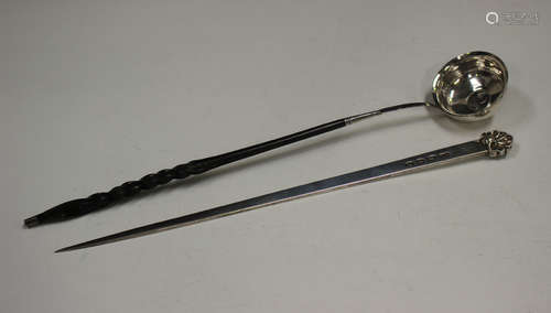 A George III silver meat skewer with scallop shell, London 1...