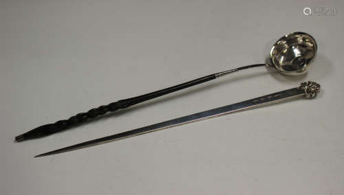 A George III silver meat skewer with scallop shell, London 1...