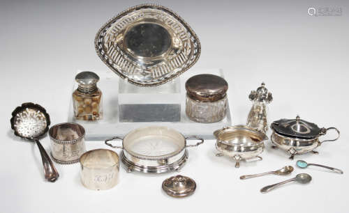 A collection of assorted silver items, including a pierced o...
