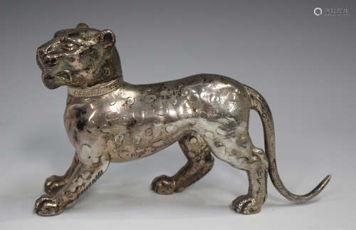 An Edwardian silver commemorative figure of 'The Kemp Leopar...