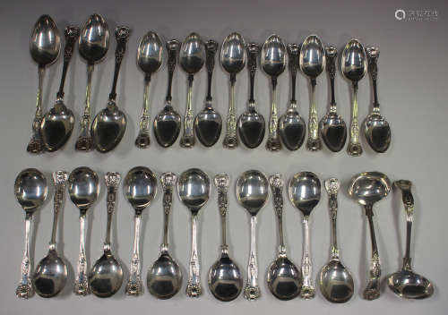 An Elizabeth II canteen of silver King's pattern cutlery, co...