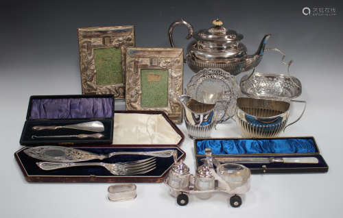 A collection of assorted plated items, including a novelty c...