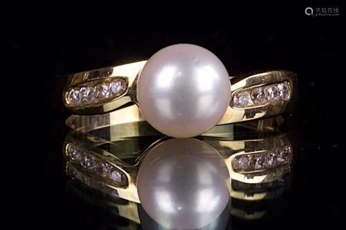 14K GOLD RING WITH PEARL