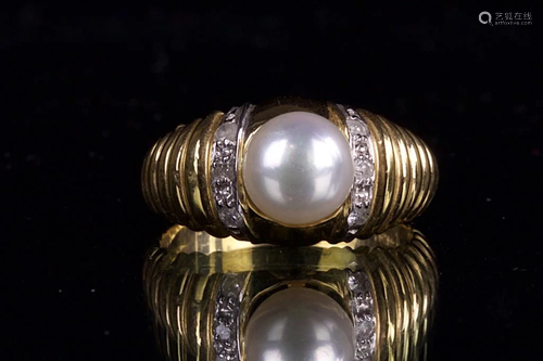 14K GOLD RING WITH PEARL