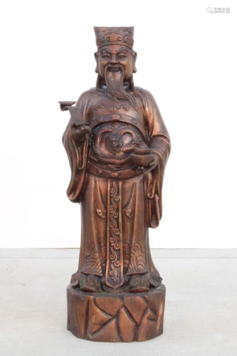 CHINESE CARVED BRONZE FIGURE OF 'LU'