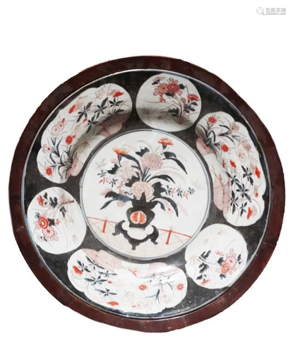 VERY RARE MASSIVE 18TH C. JAPANESE IMARI CHARGER