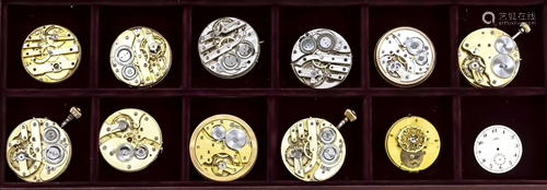 11 pocket watch movements, 1 e