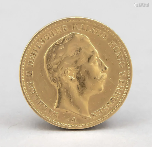 Gold coin 20 Mark, German Empi