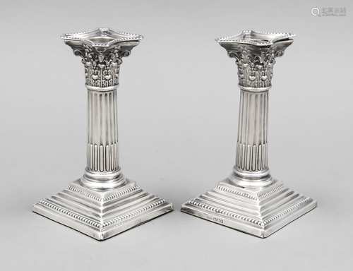 Pair of candlesticks, England,