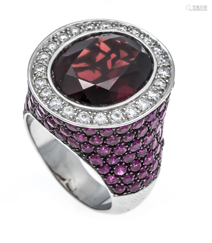 Garnet ruby ring WG 750/000 un