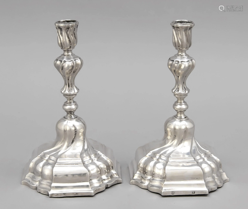 Pair of rococo table candlesti