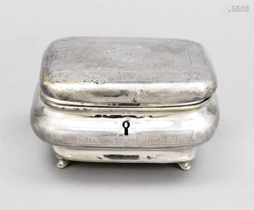 Rectangular sugar lidded box,