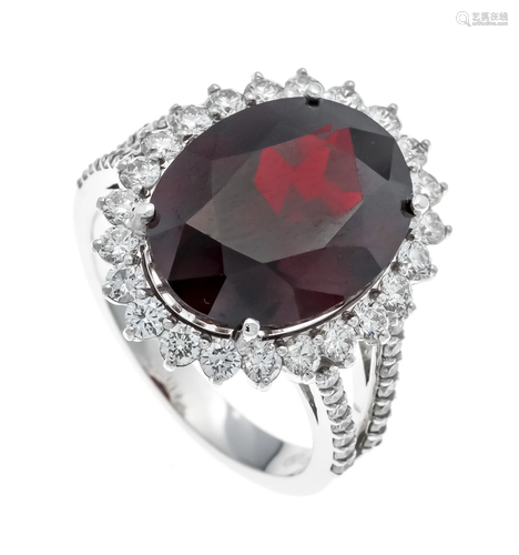 Garnet-brilliant ring WG 750/0