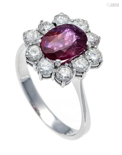 Ruby diamond ring WG 750/000 w