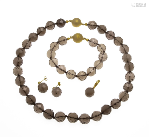 Smoky quartz set silver 925/00