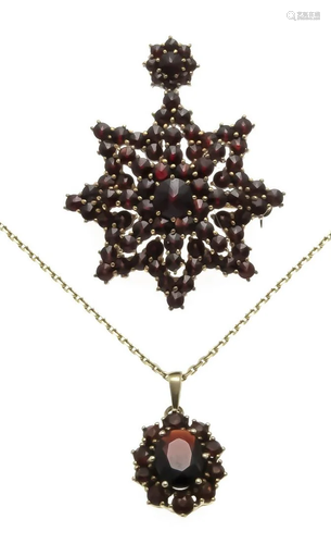 Garnet brooch/pendant and pend