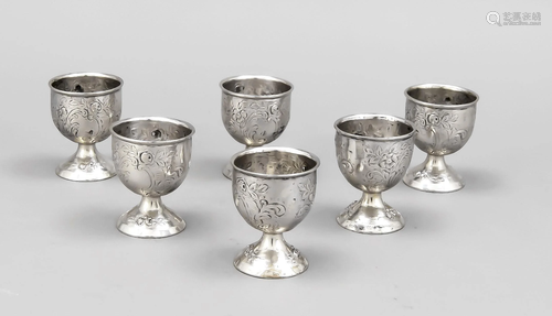 Six egg cups, German, 20th cen