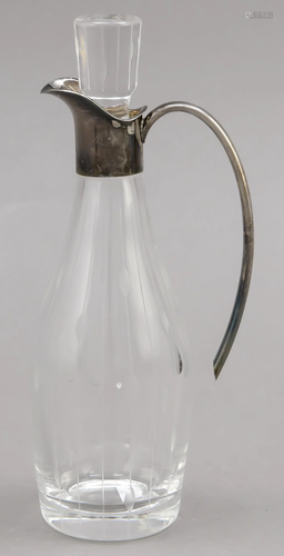 Small oil carafe with silver m