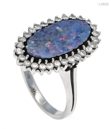 Opal diamond ring WG 750/000 w