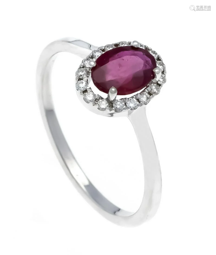 Ruby diamond ring WG 585/000 w