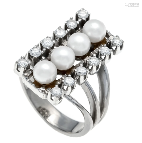 Pearl-cut diamond ring WG 585/