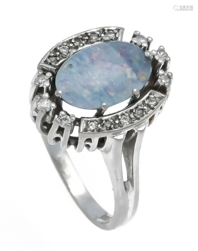 Opal diamond ring WG 585/000 w