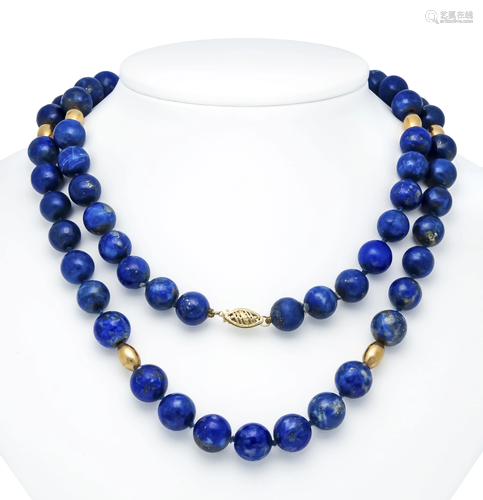 Lapis lazuli necklace with pin