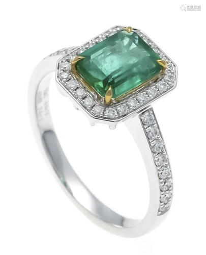 Emerald diamond ring WG/GG 750