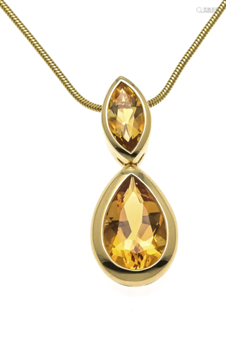 Citrine pendant GG 750/000 wit