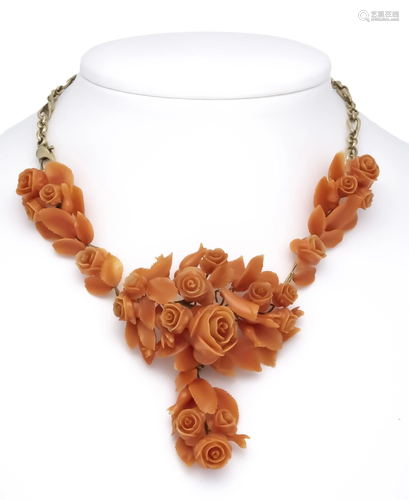 Coral necklace gold plated, wi