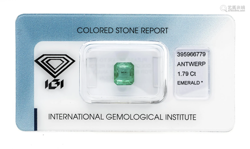 Emerald 1,79 ct, emerald cut,