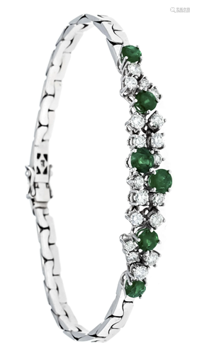 Emerald diamond bracelet WG 75