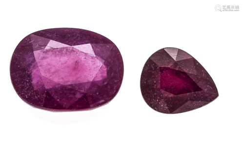 2 rubies (beh.), total 15.25 c