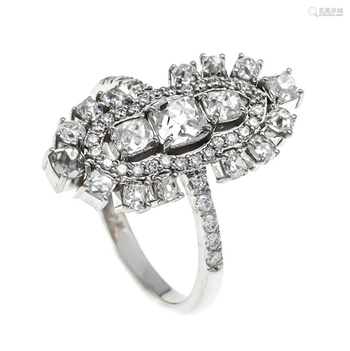 Old cut diamond ring WG 750/00