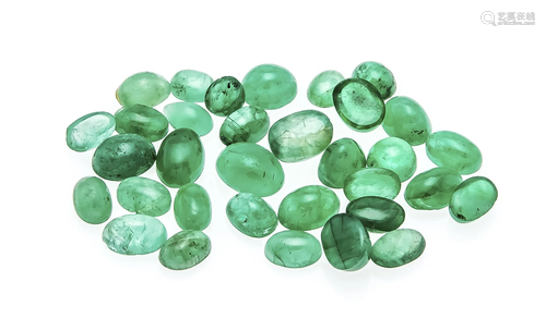 mixed lot of emerald cabochons