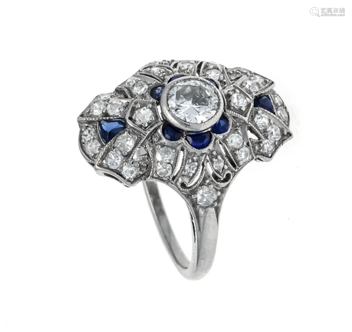 Art Deco sapphire old-cut diam