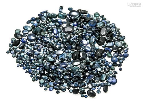 Large set of sapphires, total