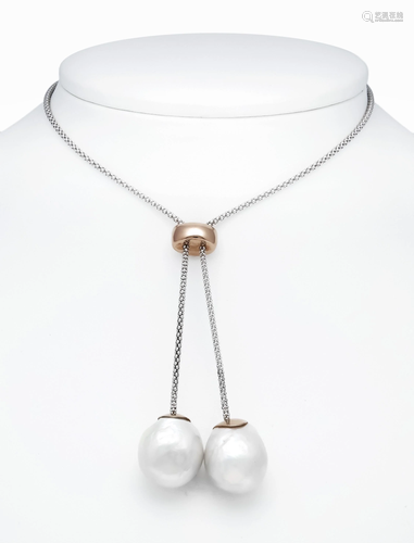 Pearl necklace silver 925/000