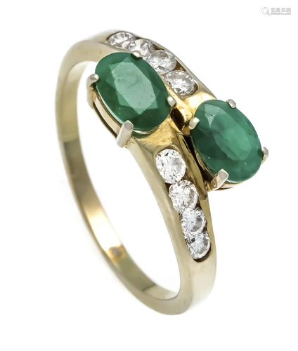 Emerald diamond ring GG 750/00