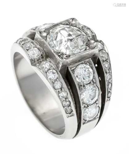 Old cut diamond ring platinum