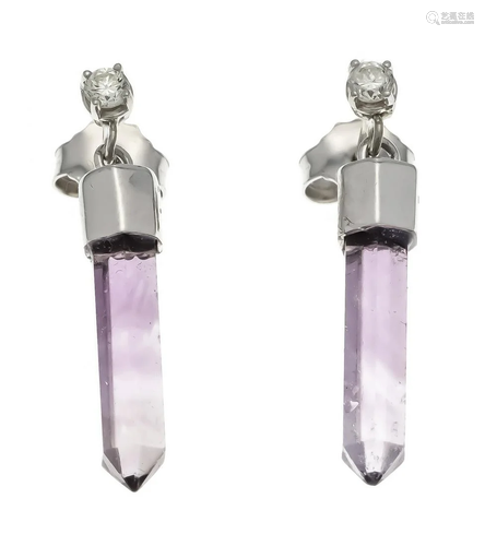 Amethyst diamond stud earrings